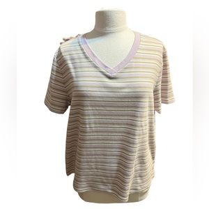 Hastings & Smith short sleeve, V-neck, striped T-shirt size  XL,